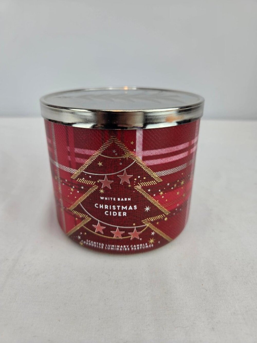 Bath & Body Works White Barn Christmas Cider 3-Wick Candle 14.5 oz NEW